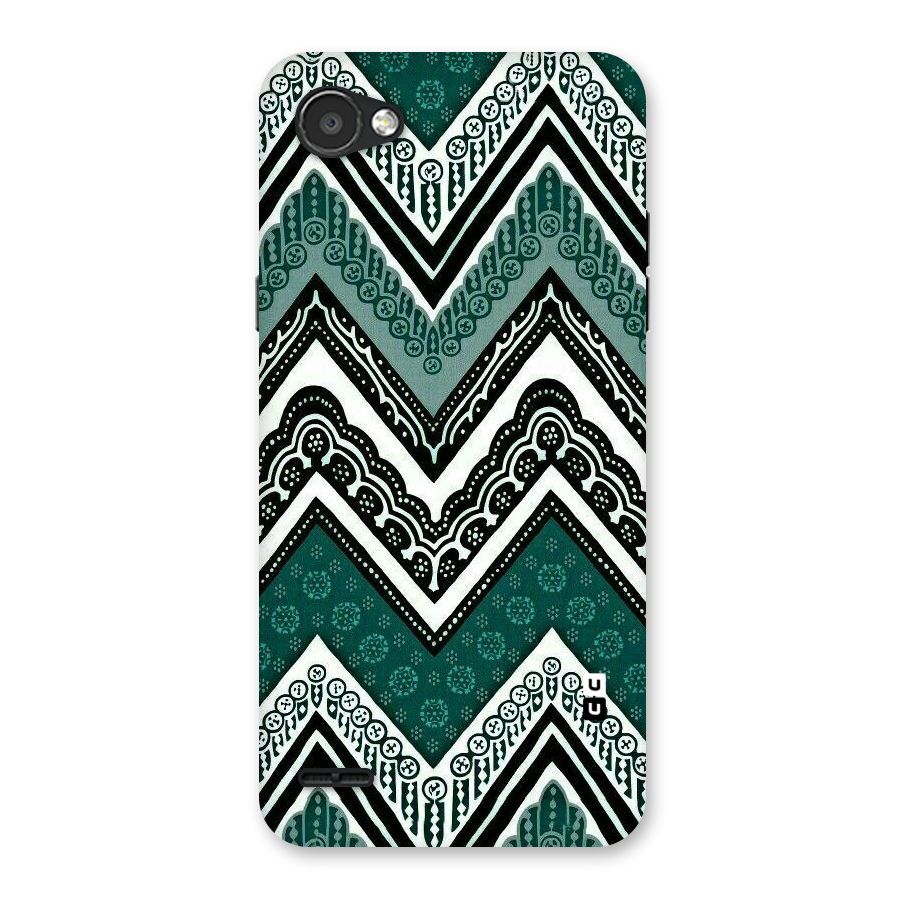 Green Chevron Back Case for LG Q6