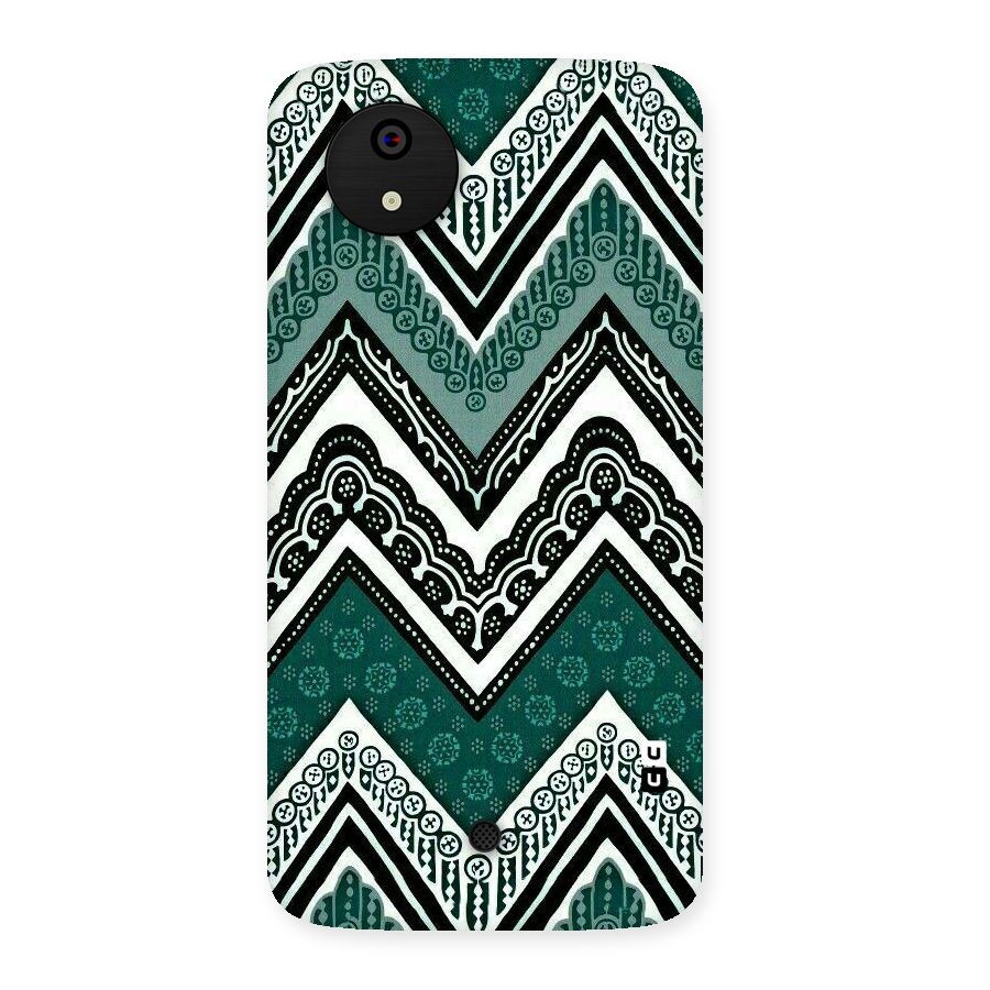 Green Chevron Back Case for Micromax Canvas A1