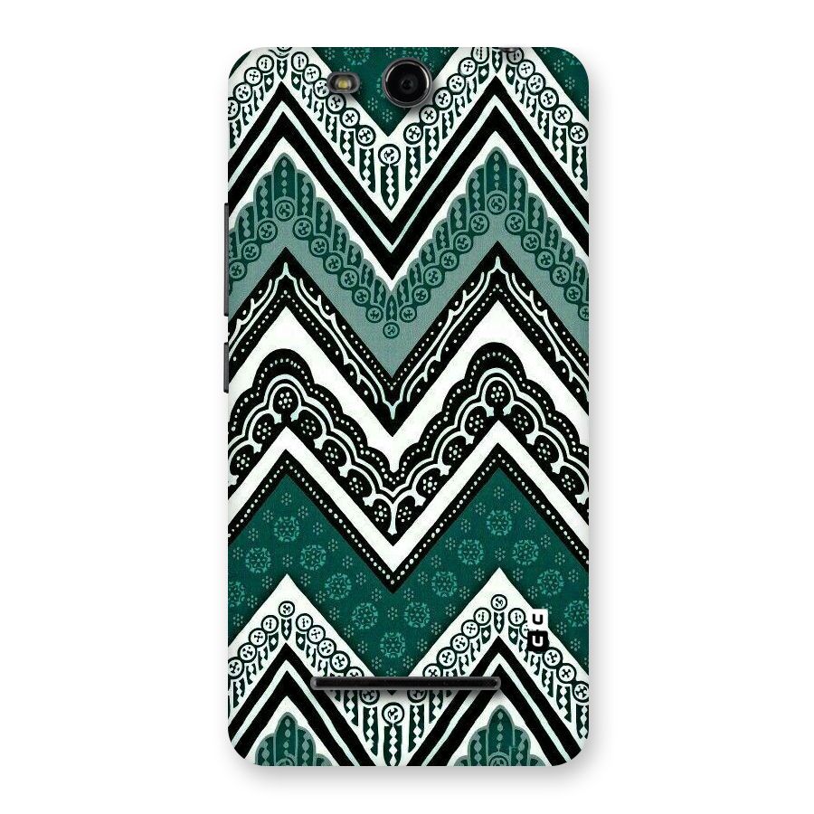 Green Chevron Back Case for Micromax Canvas Juice 3 Q392