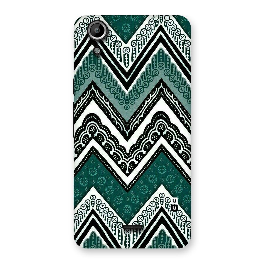 Green Chevron Back Case for Micromax Canvas Selfie Lens Q345
