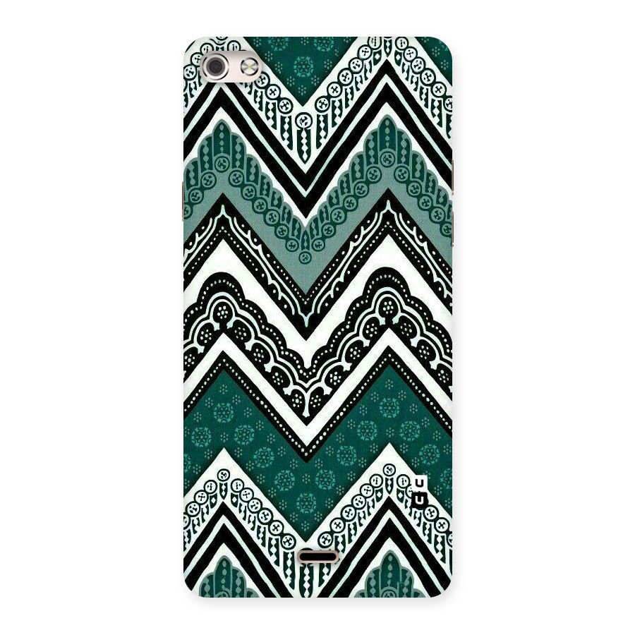 Green Chevron Back Case for Micromax Canvas Silver 5