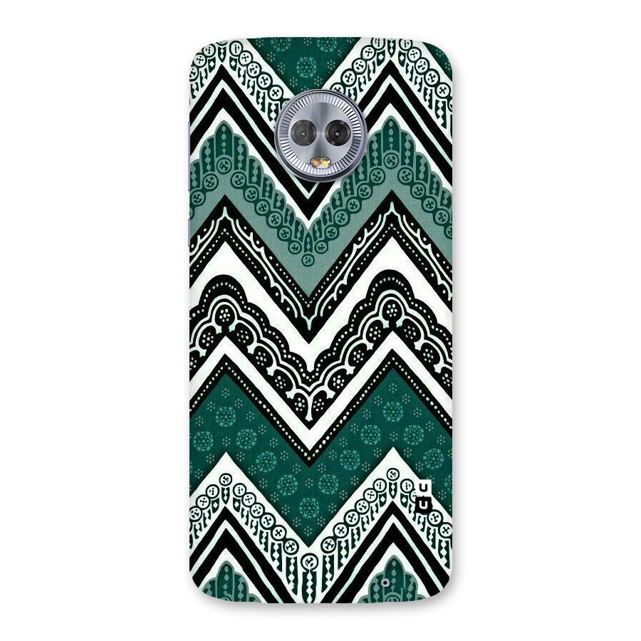 Green Chevron Back Case for Moto G6 Plus