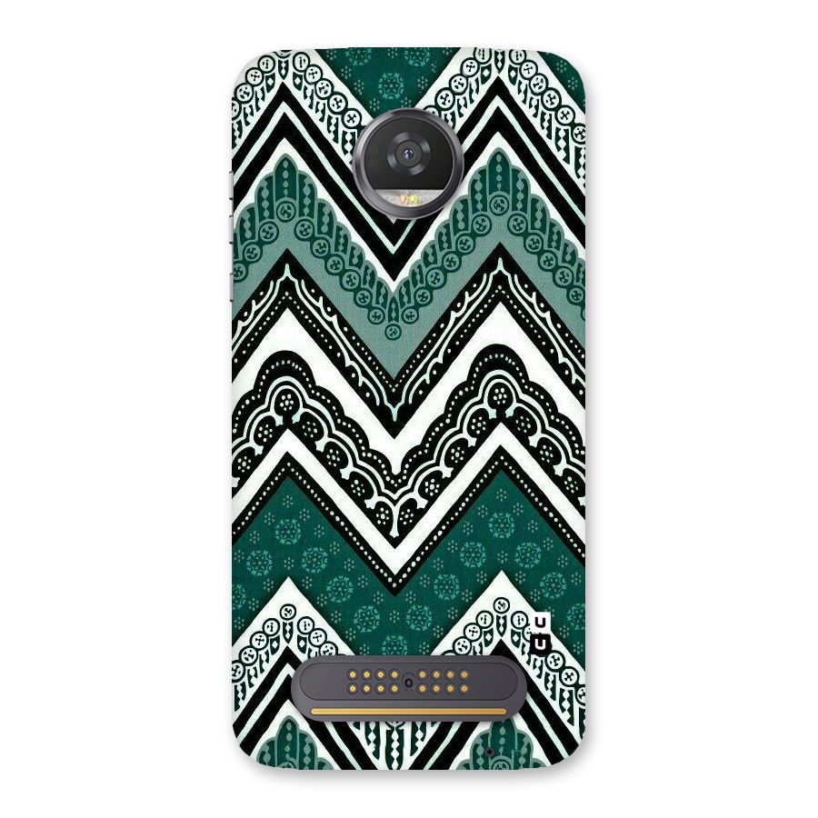 Green Chevron Back Case for Moto Z2 Play
