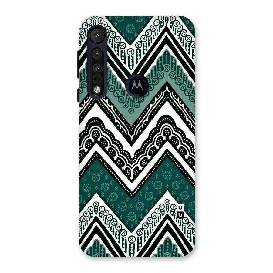 Green Chevron Back Case for Motorola One Macro