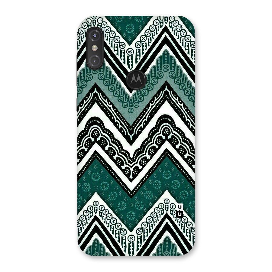 Green Chevron Back Case for Motorola One Power