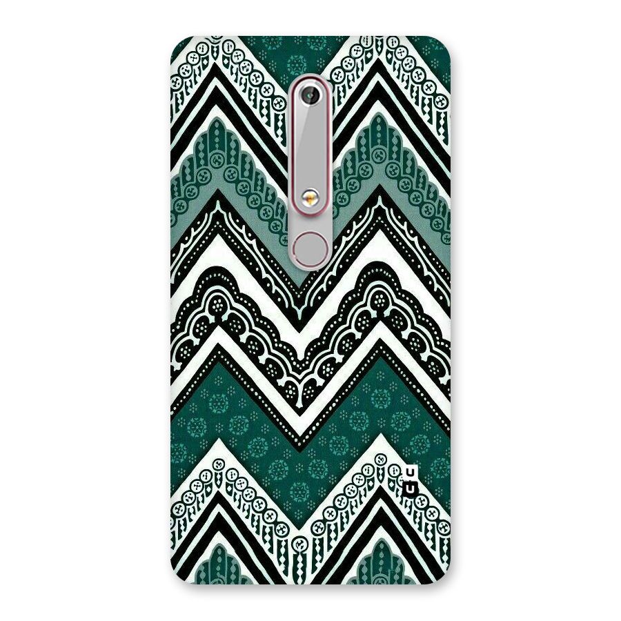 Green Chevron Back Case for Nokia 6.1