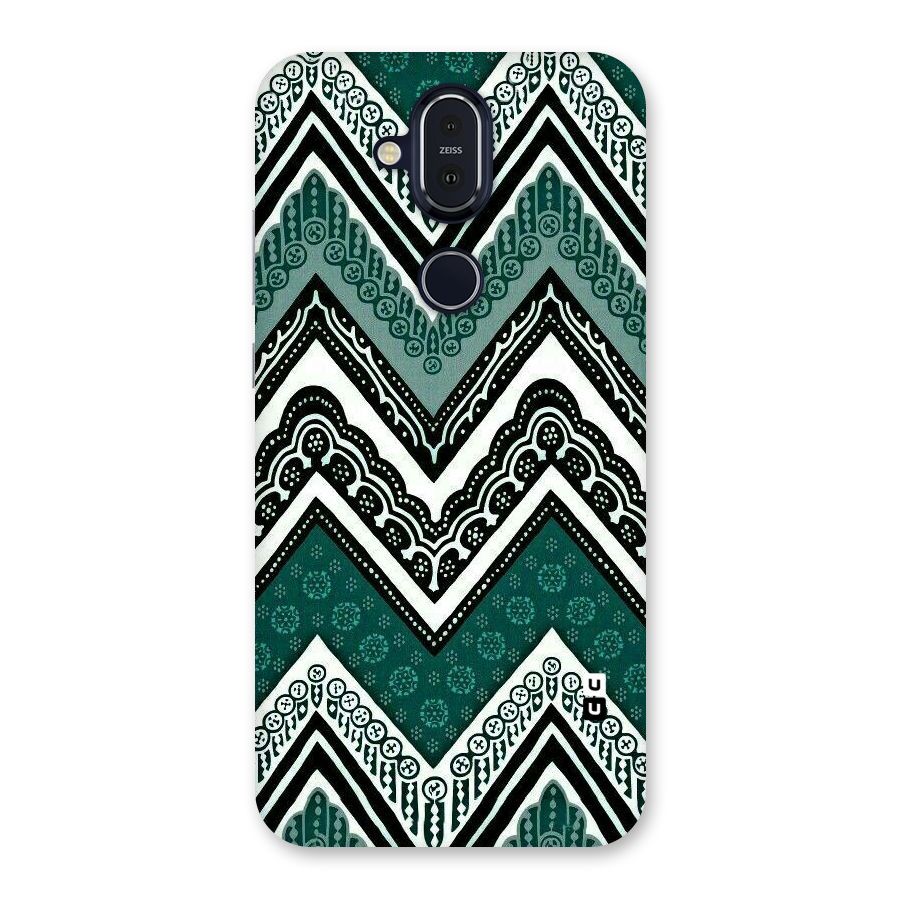 Green Chevron Back Case for Nokia 8.1