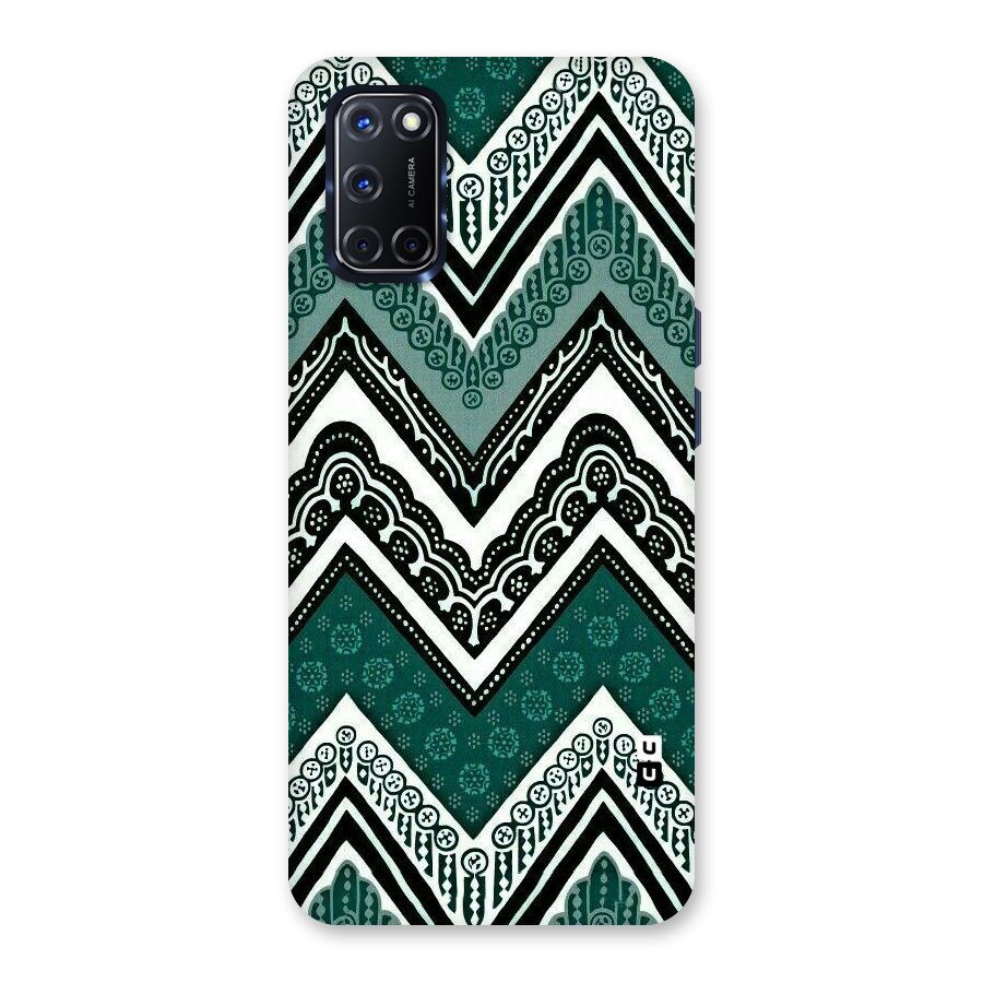 Green Chevron Back Case for Oppo A52