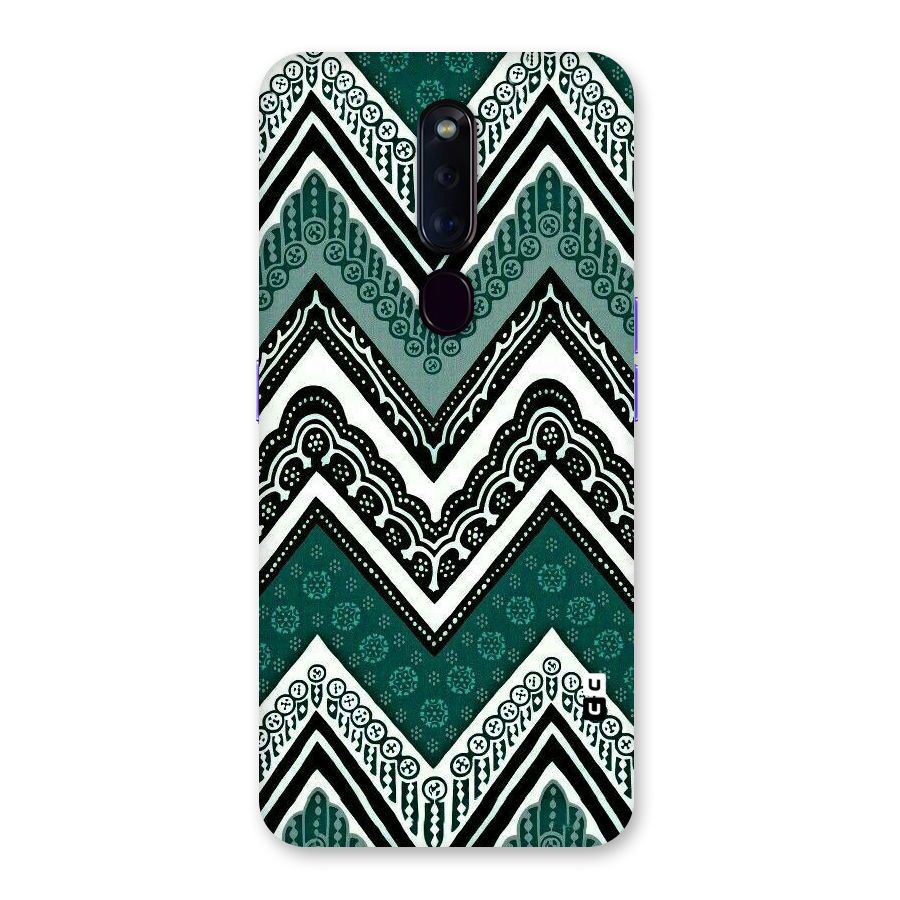 Green Chevron Back Case for Oppo F11 Pro