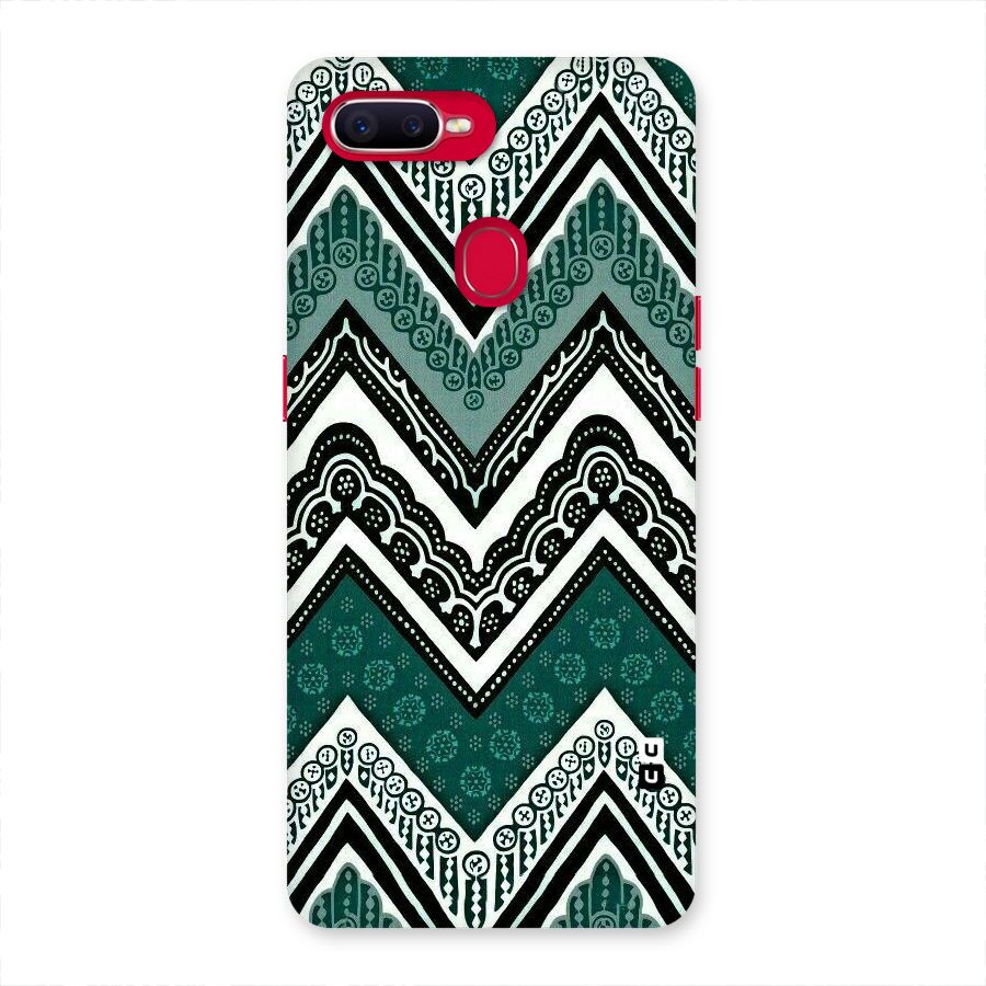 Green Chevron Back Case for Oppo F9 Pro