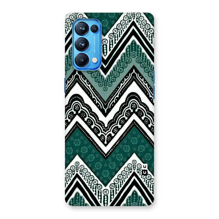 Green Chevron Back Case for Oppo Reno5 Pro 5G