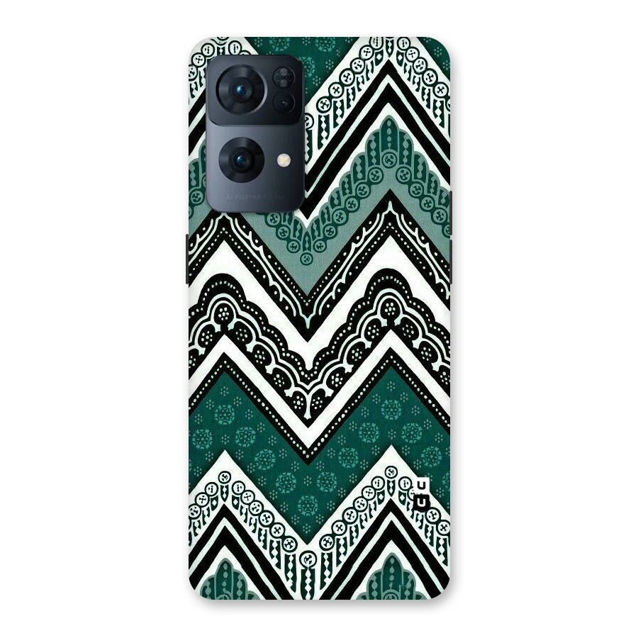 Green Chevron Back Case for Oppo Reno7 Pro 5G