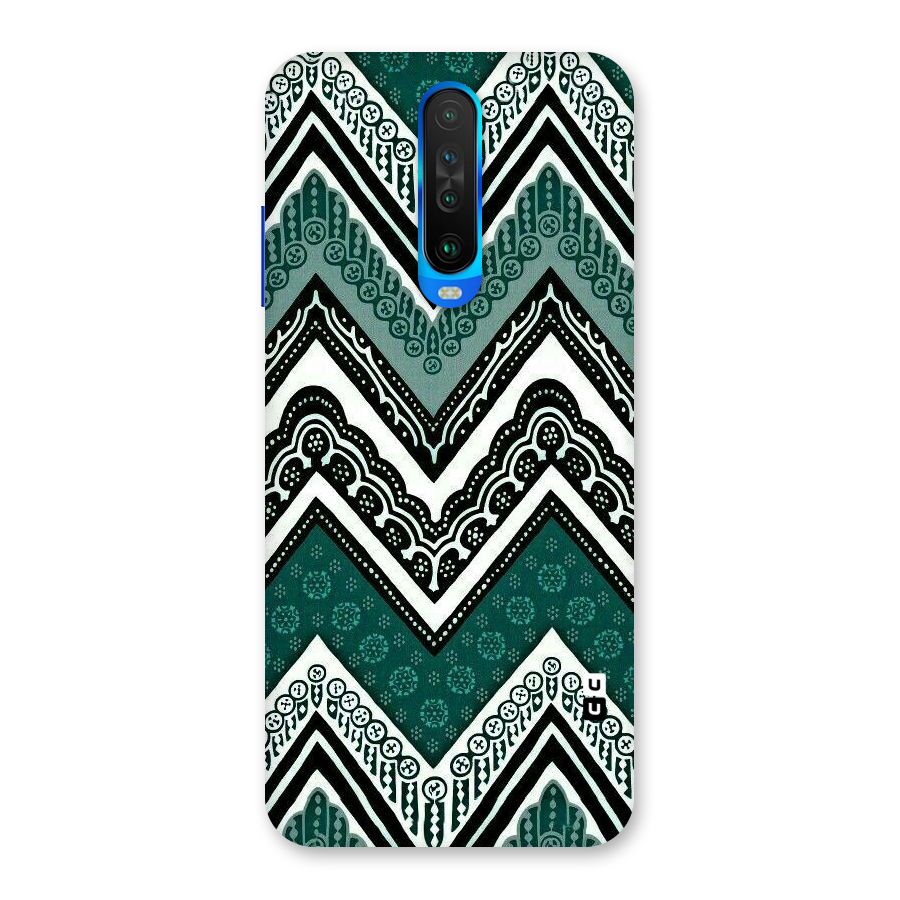 Green Chevron Back Case for Poco X2