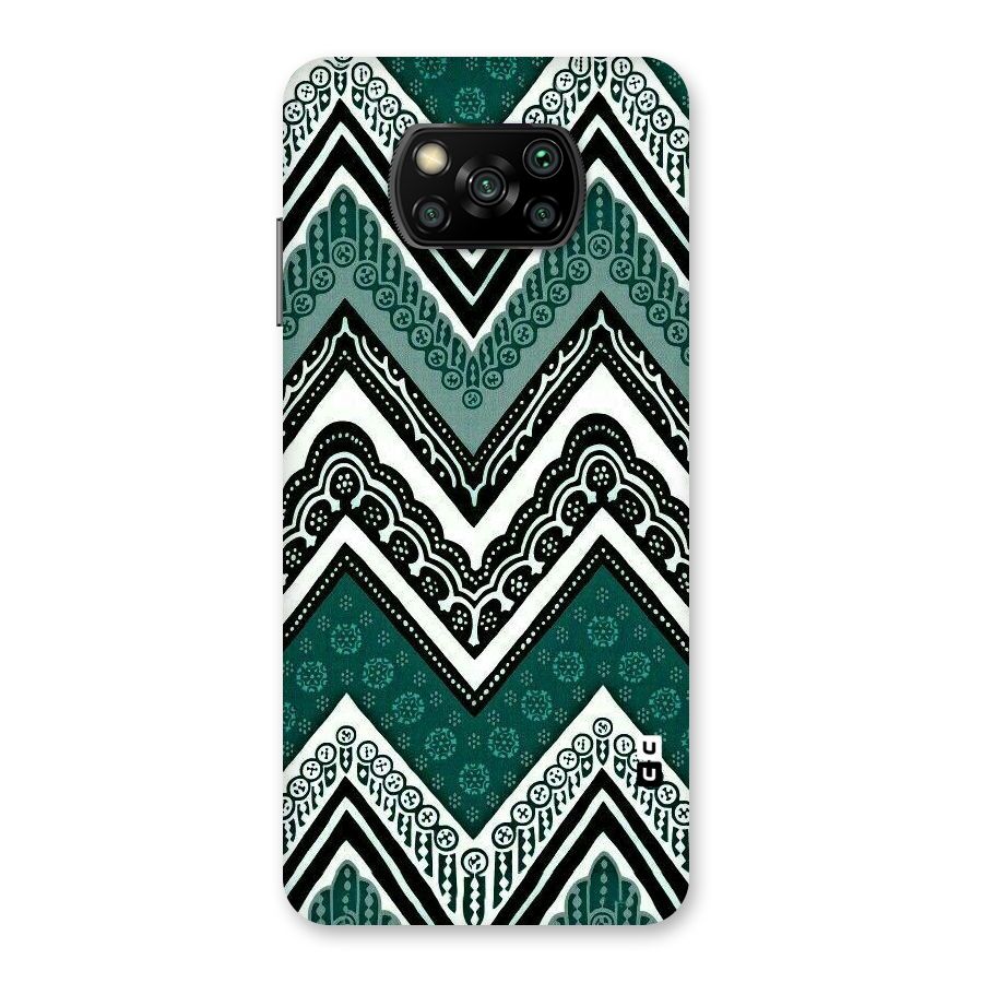 Green Chevron Back Case for Poco X3