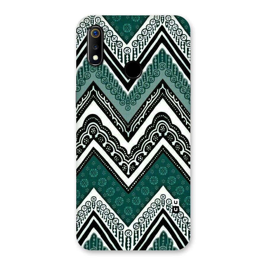 Green Chevron Back Case for Realme 3