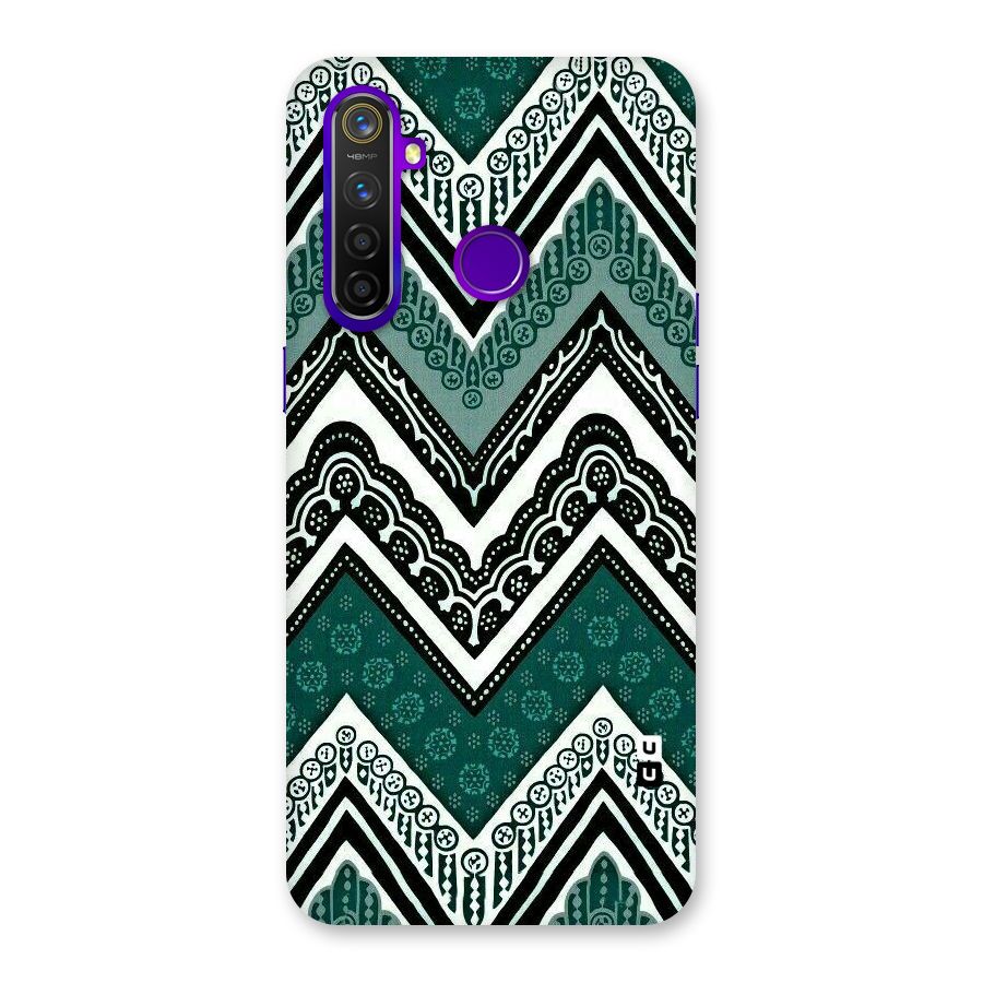 Green Chevron Back Case for Realme 5 Pro