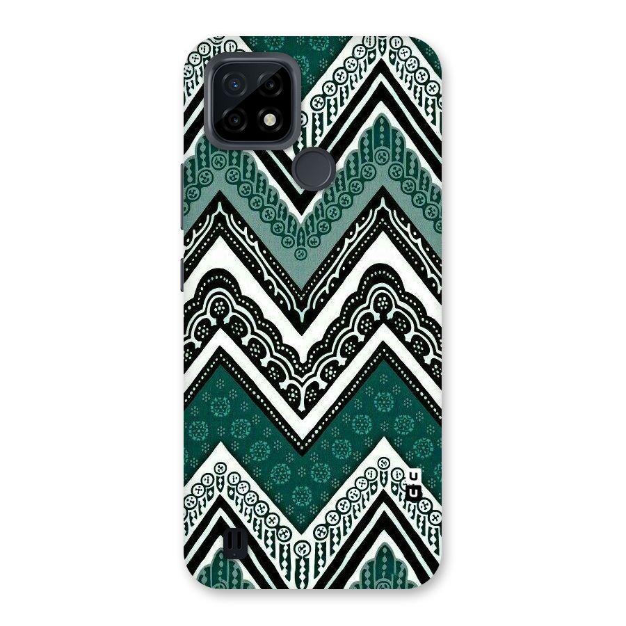 Green Chevron Back Case for Realme C21
