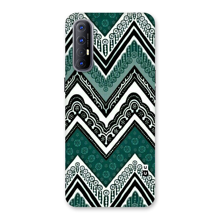 Green Chevron Back Case for Reno3 Pro