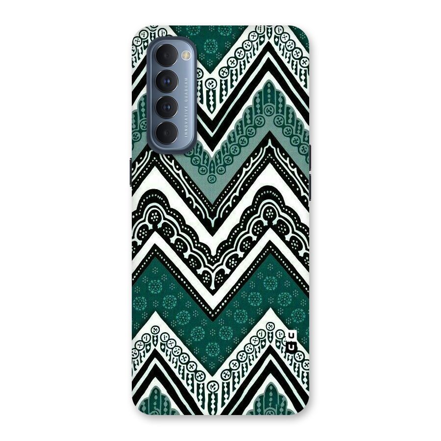 Green Chevron Back Case for Reno4 Pro