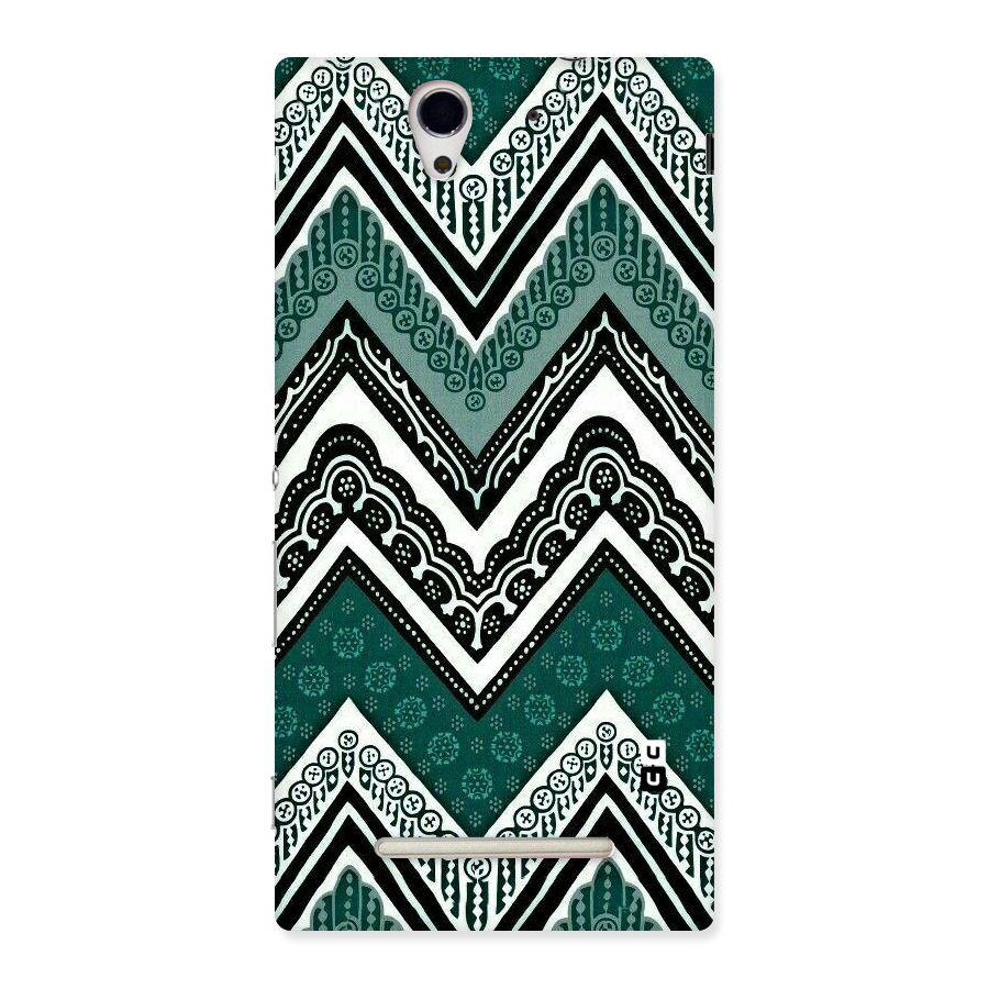 Green Chevron Back Case for Sony Xperia C3