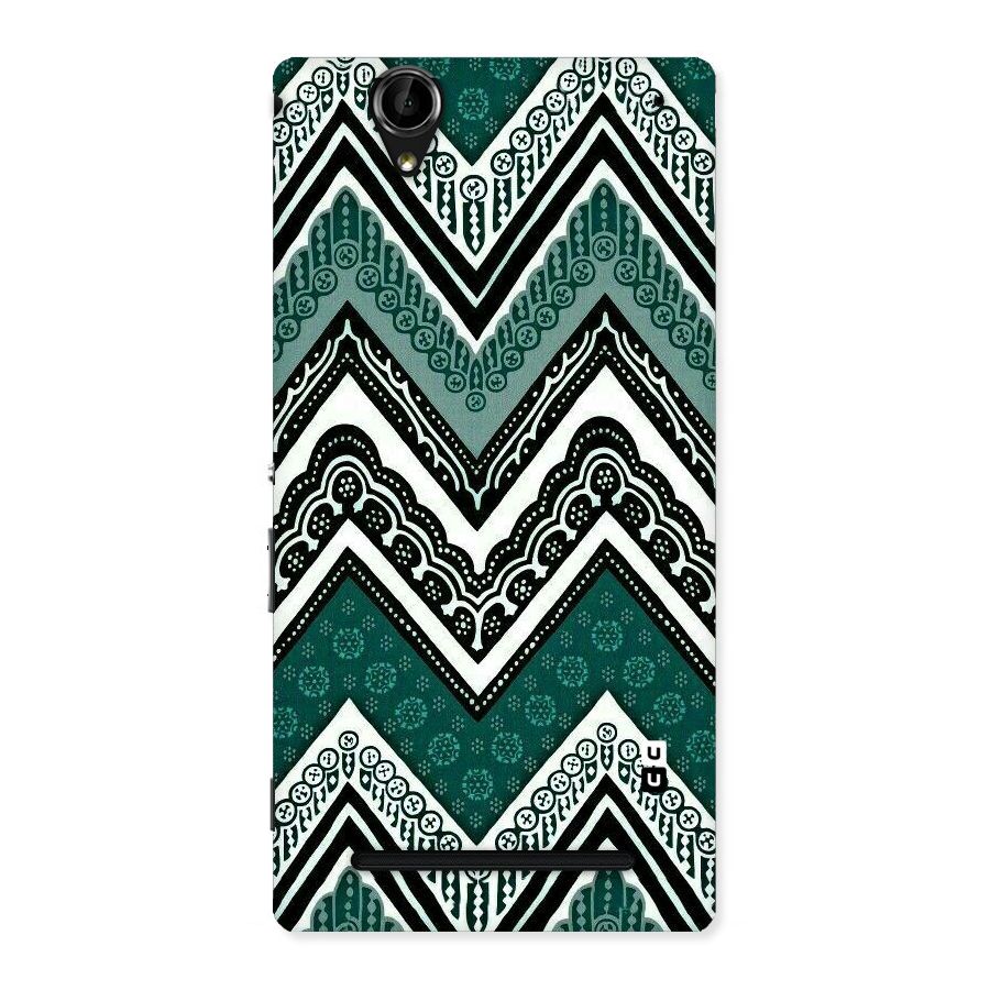 Green Chevron Back Case for Sony Xperia T2
