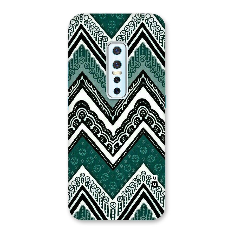 Green Chevron Back Case for Vivo V17 Pro