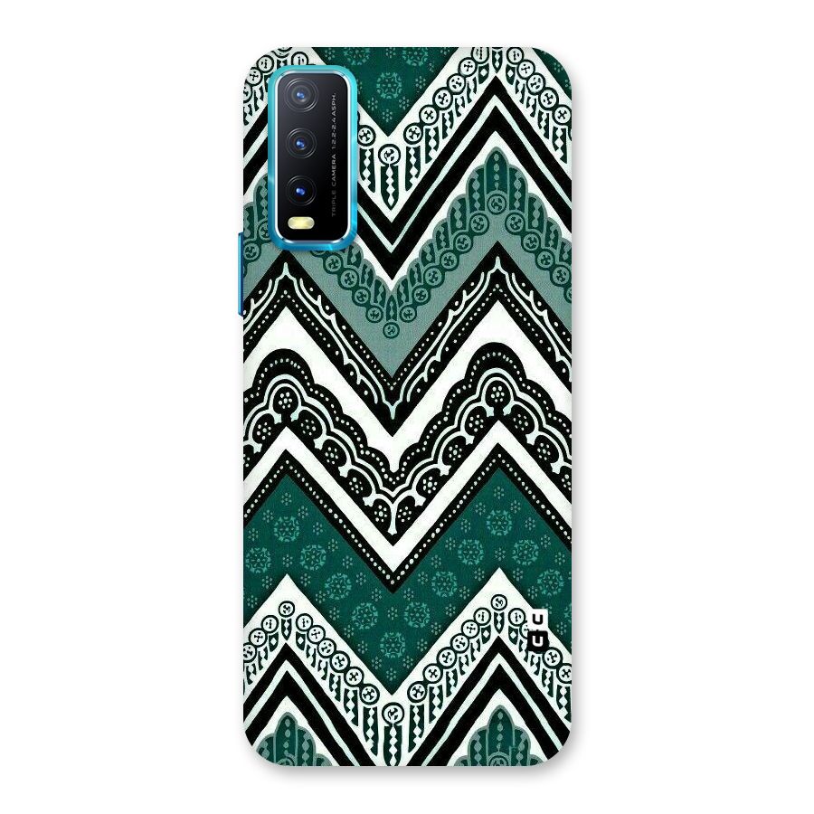 Green Chevron Back Case for Vivo Y20A