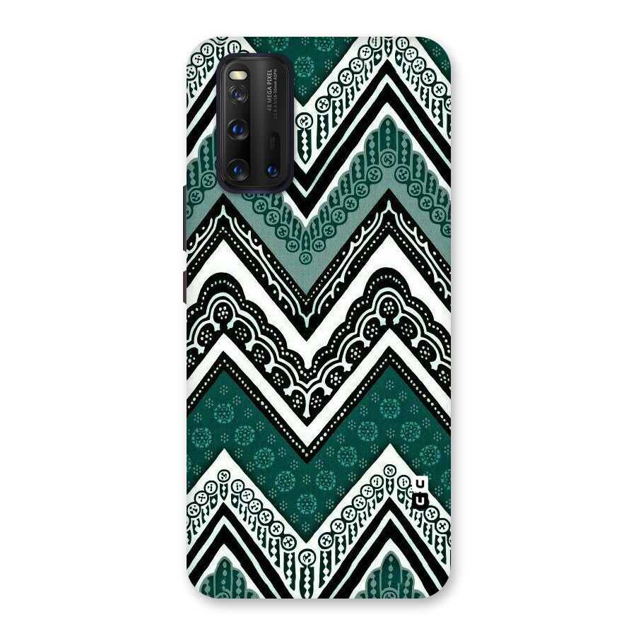 Green Chevron Back Case for Vivo iQOO 3