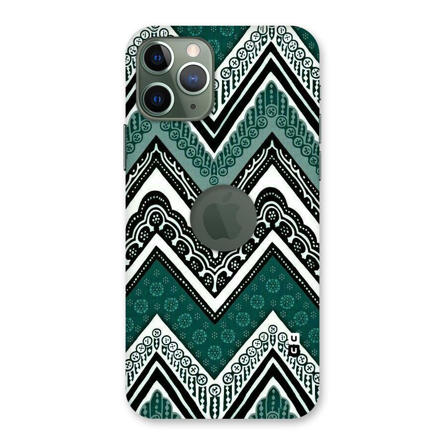 Green Chevron Back Case for iPhone 11 Pro Logo  Cut