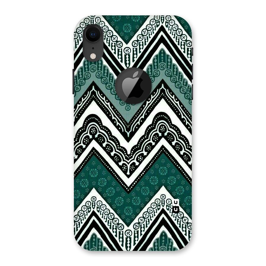 Green Chevron Back Case for iPhone XR Logo Cut