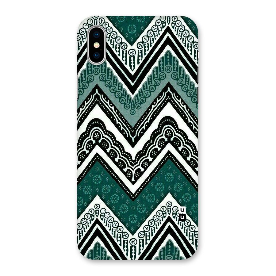 Green Chevron Back Case for iPhone XS
