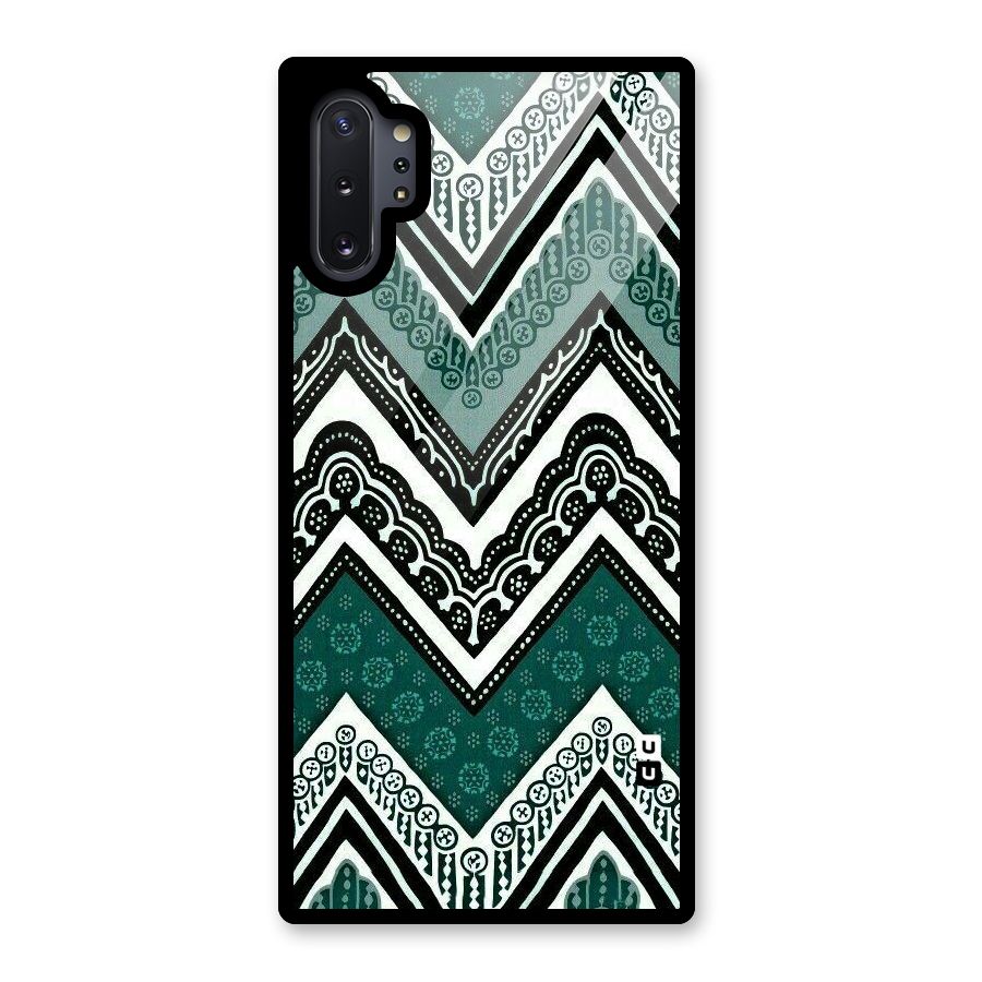 Green Chevron Glass Back Case for Galaxy Note 10 Plus