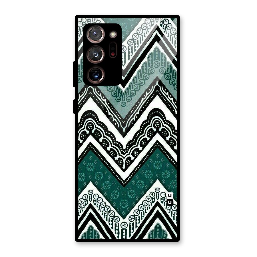 Green Chevron Glass Back Case for Galaxy Note 20 Ultra