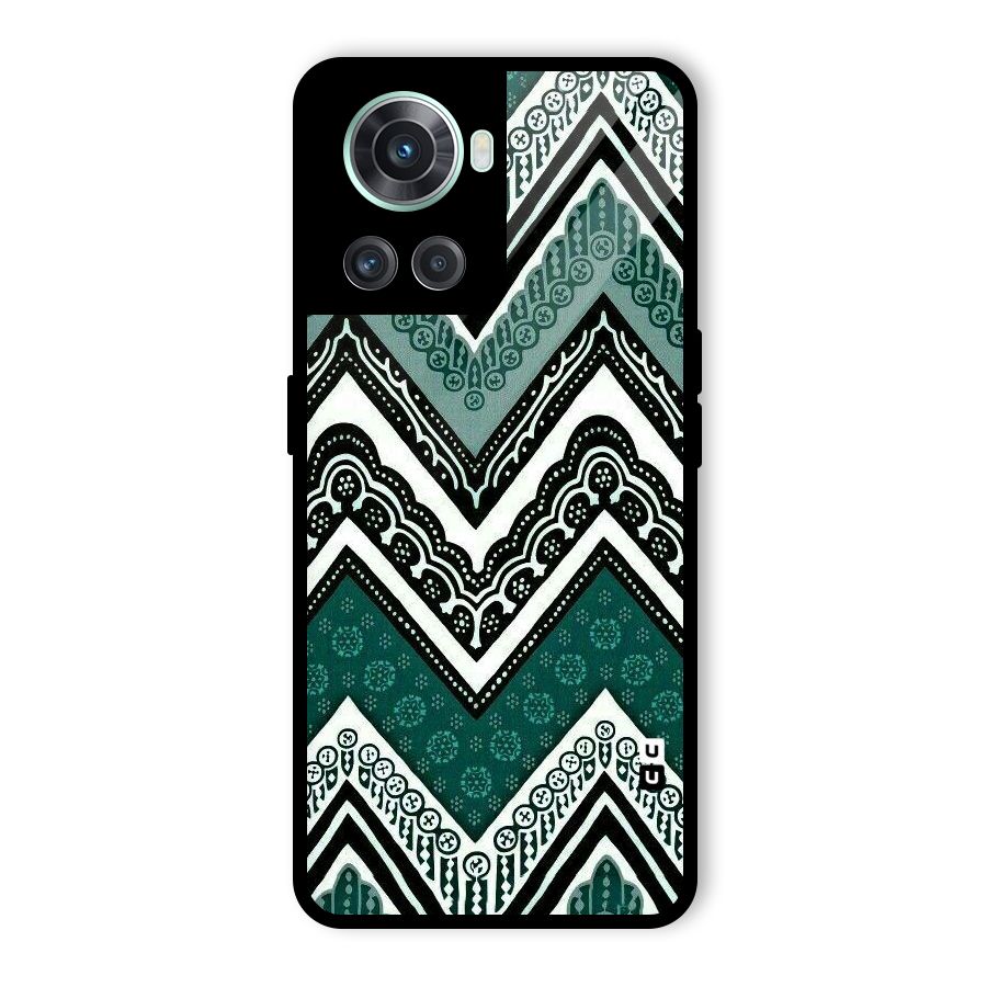Green Chevron Glass Back Case for OnePlus 10R