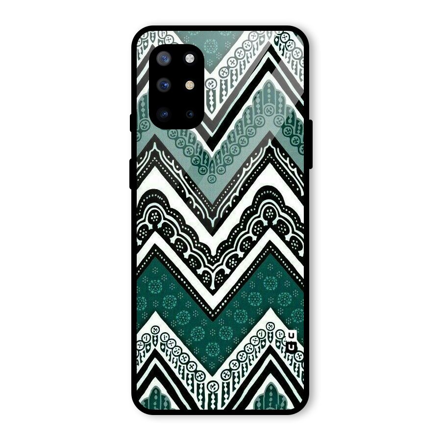 Green Chevron Glass Back Case for OnePlus 8T