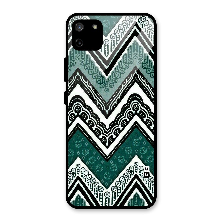 Green Chevron Glass Back Case for Realme C11