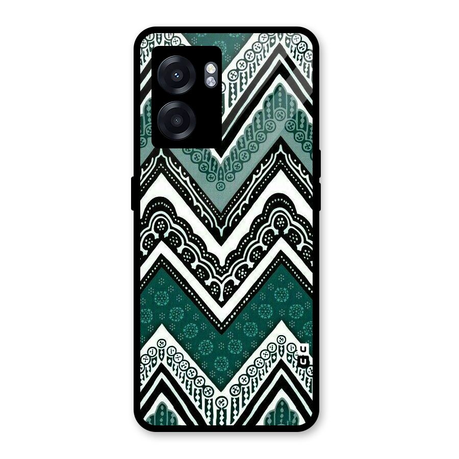 Green Chevron Glass Back Case for Realme Narzo 50 5G