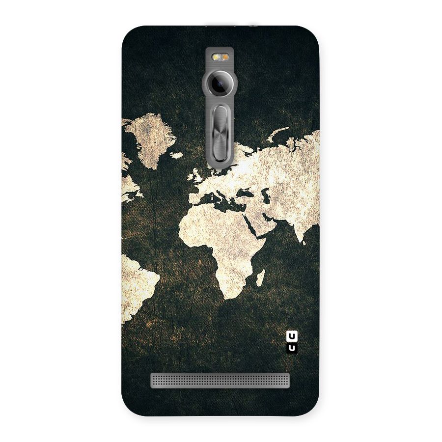 Green Gold Map Design Back Case for Asus Zenfone 2