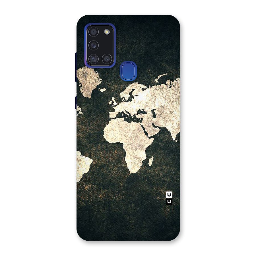 Green Gold Map Design Back Case for Galaxy A21s