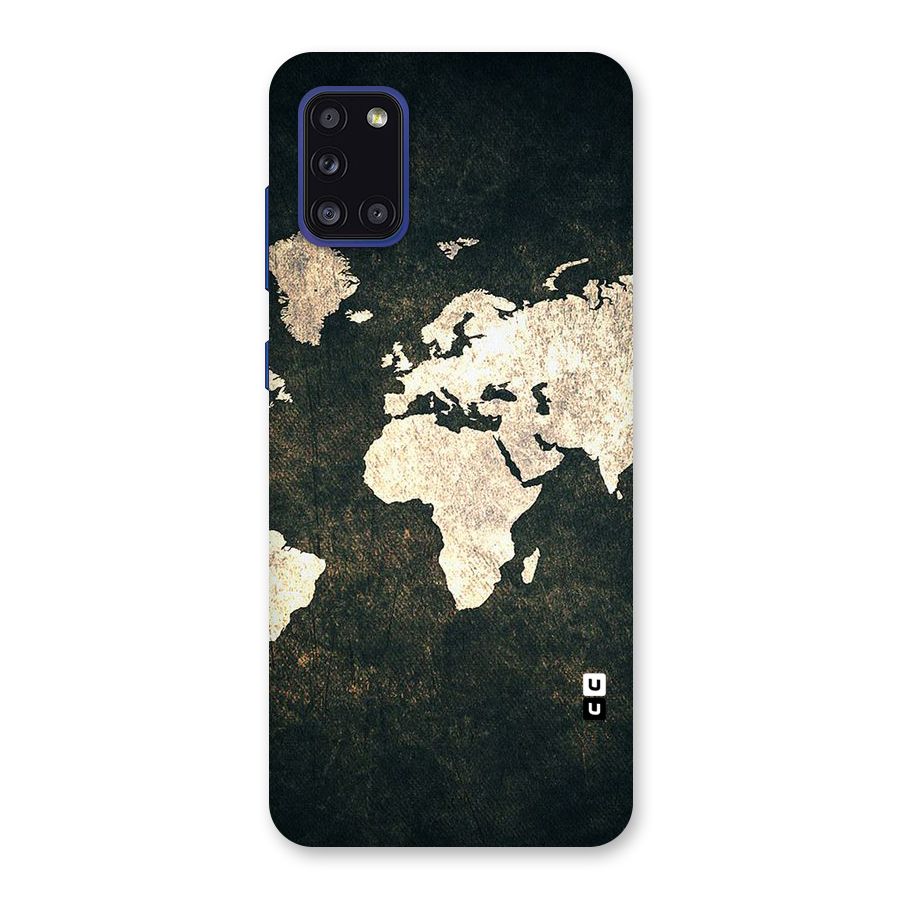 Green Gold Map Design Back Case for Galaxy A31