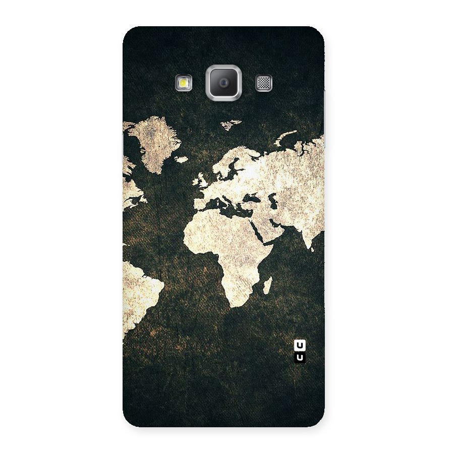 Green Gold Map Design Back Case for Galaxy A7