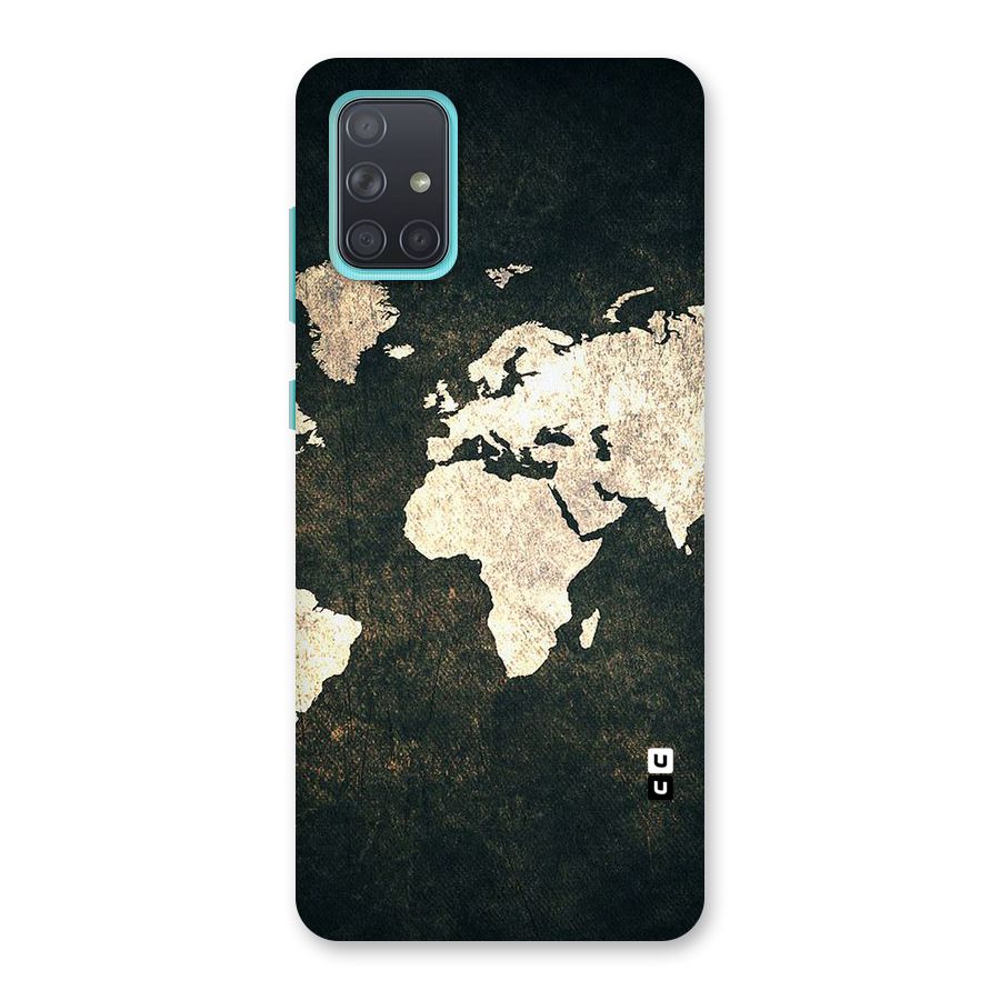 Green Gold Map Design Back Case for Galaxy A71