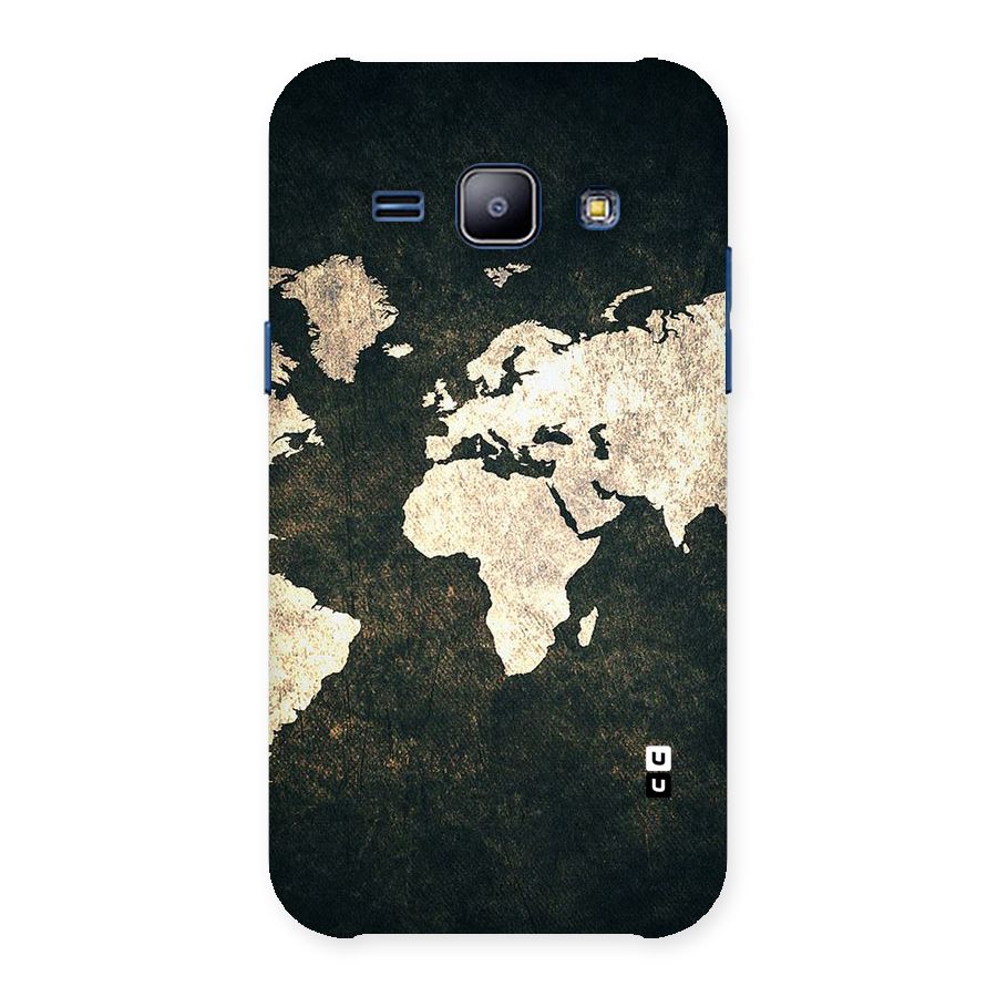 Green Gold Map Design Back Case for Galaxy J1