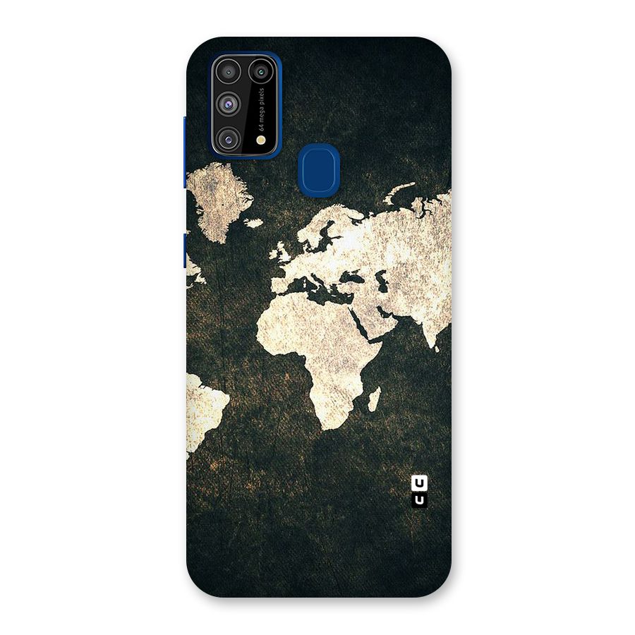 Green Gold Map Design Back Case for Galaxy M31