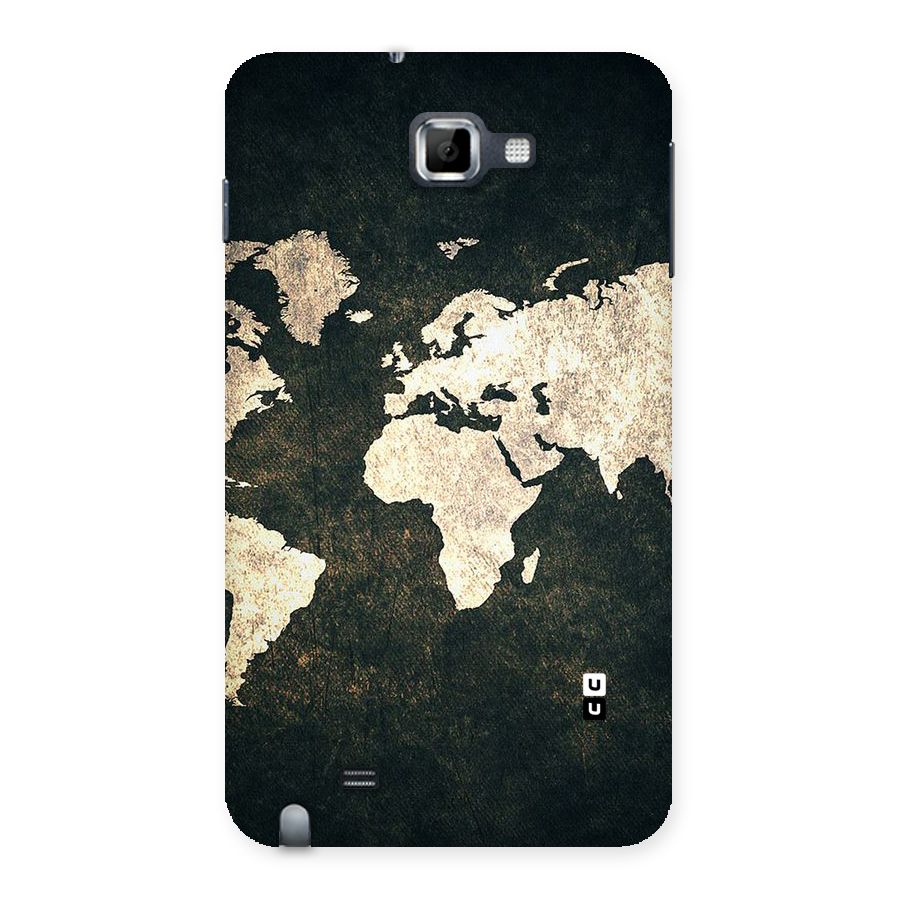 Green Gold Map Design Back Case for Galaxy Note