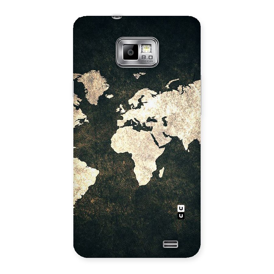 Green Gold Map Design Back Case for Galaxy S2