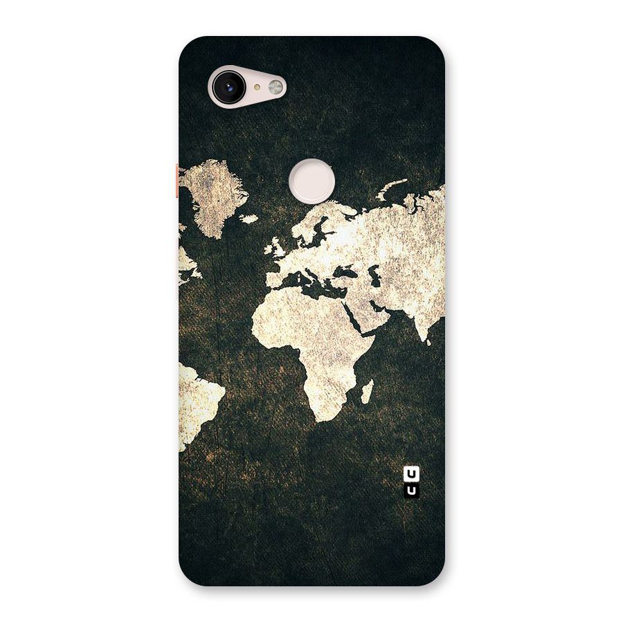 Green Gold Map Design Back Case for Google Pixel 3 XL