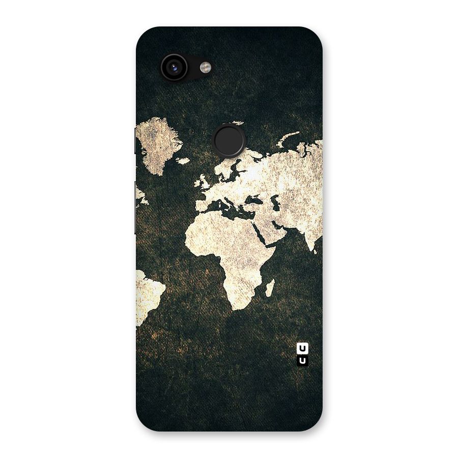 Green Gold Map Design Back Case for Google Pixel 3a