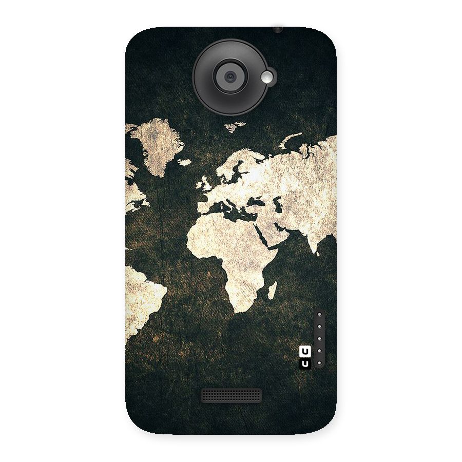 Green Gold Map Design Back Case for HTC One X