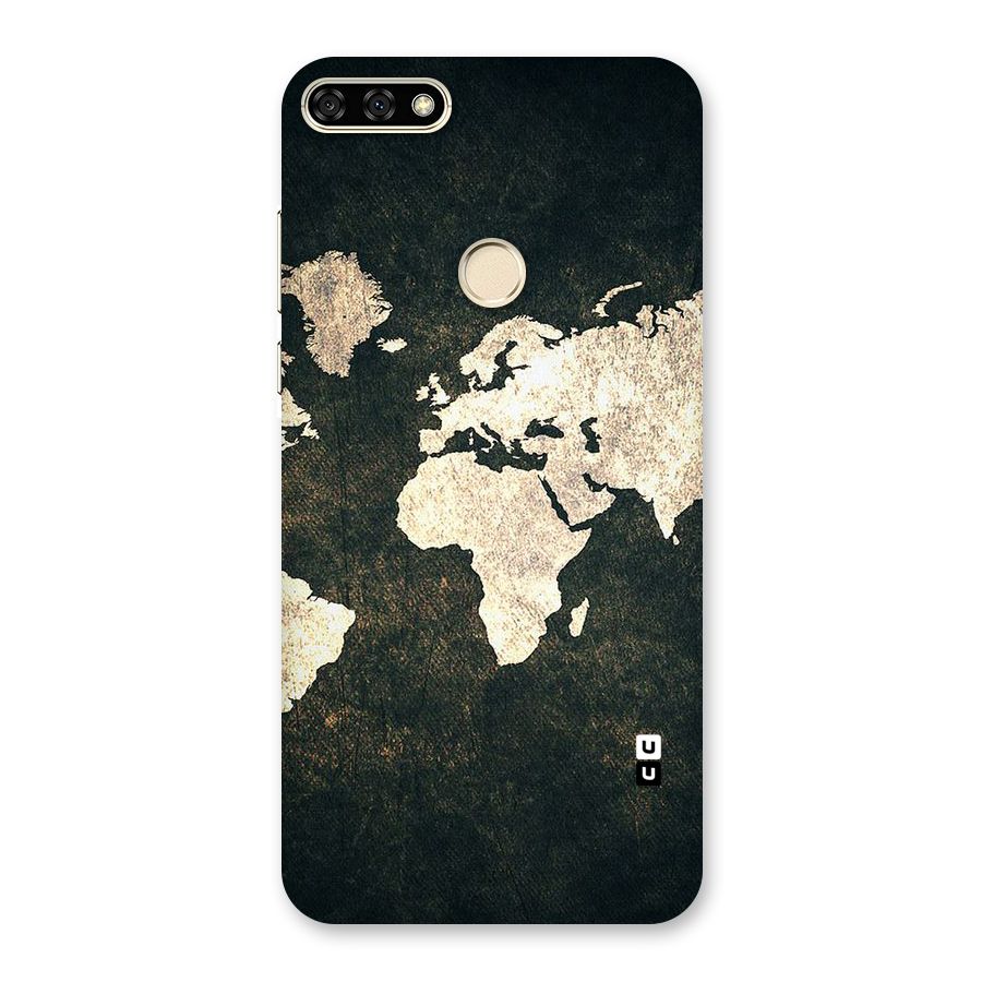 Green Gold Map Design Back Case for Honor 7A